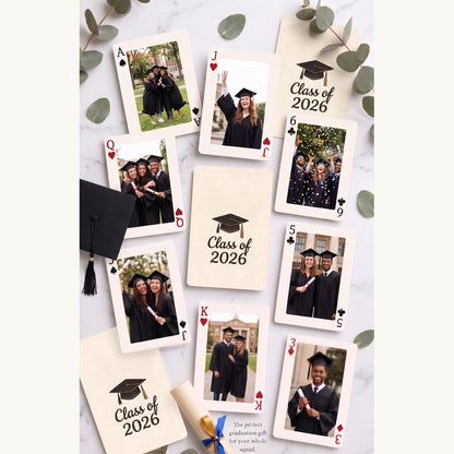 Custom graduation photo playing cards Class of 2026 spread – personalized gift for the whole squad – EverKeep