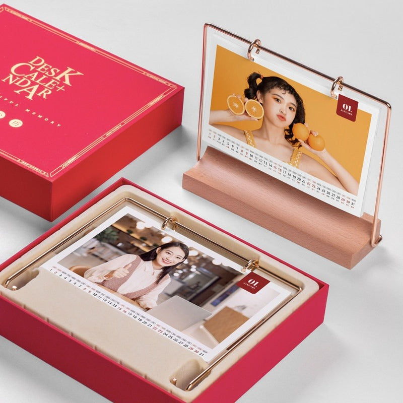 2026 desk calendar custom wrought iron wood desktop photo creative custom printing enterprise small fresh ornament calendar