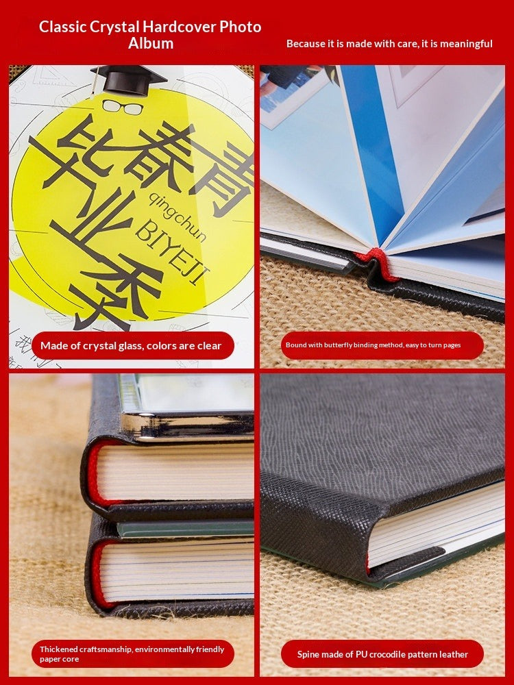 2026 new 12-inch crystal album production, primary and secondary school graduation students record, party photo souvenir album customization