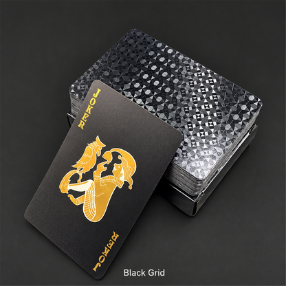 Black Grid waterproof PVC playing cards