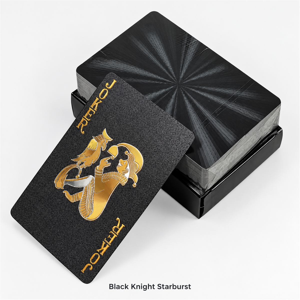 Black Knight Starburst waterproof PVC playing cards