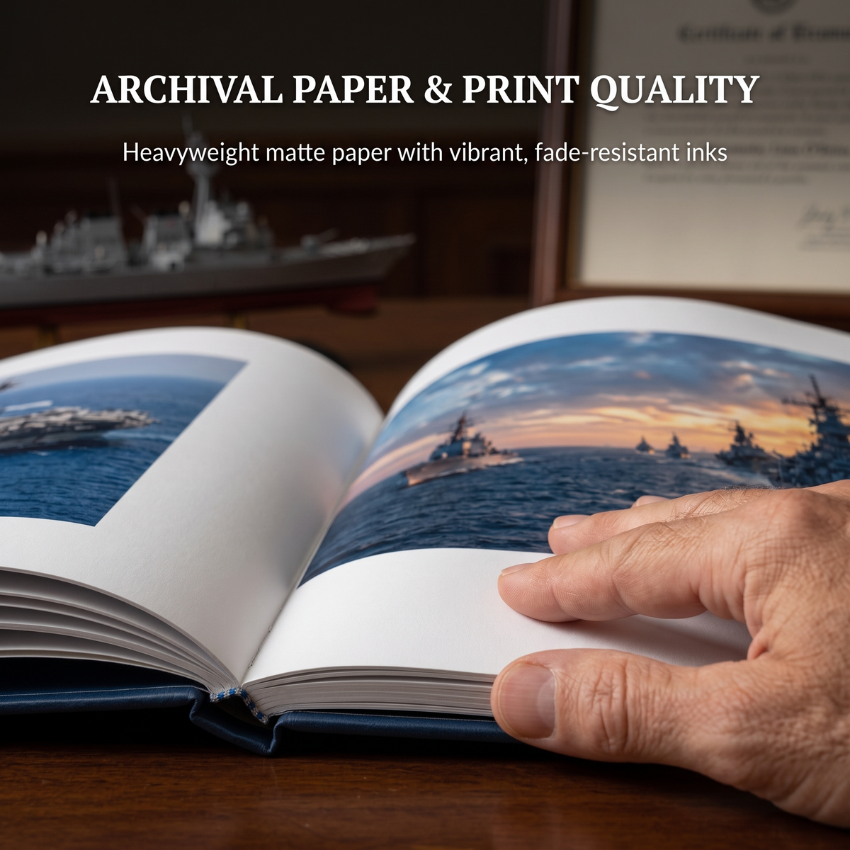Military retirement coffee table book 200GSM premium coated paper page detail