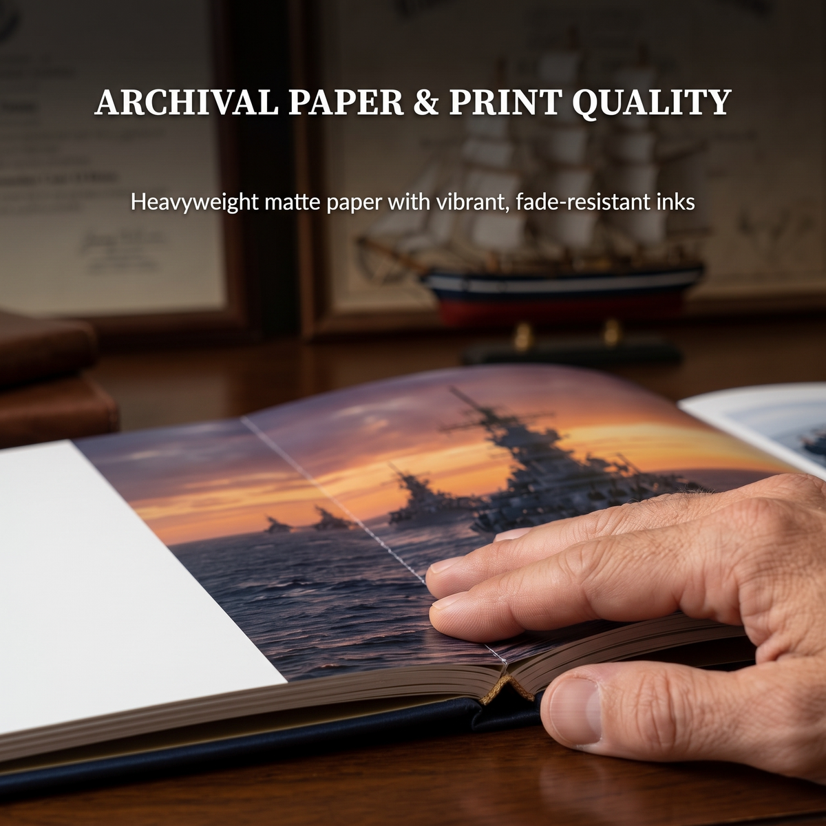 Military retirement coffee table book soft 200GSM coated paper close-up