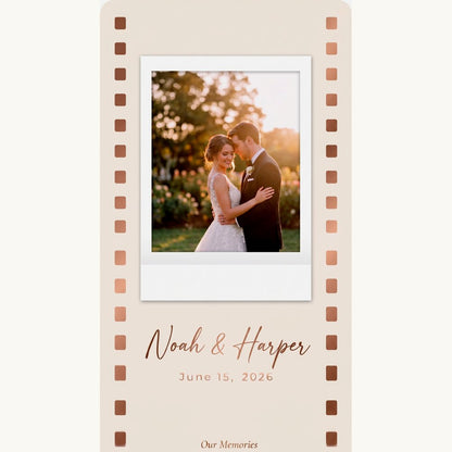 Custom photo playing cards polaroid film card back – personalized with couple names and date – EverKeep