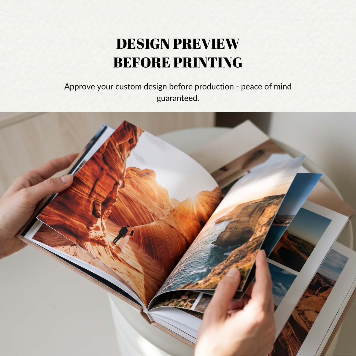 Travel coffee table book design preview before printing
