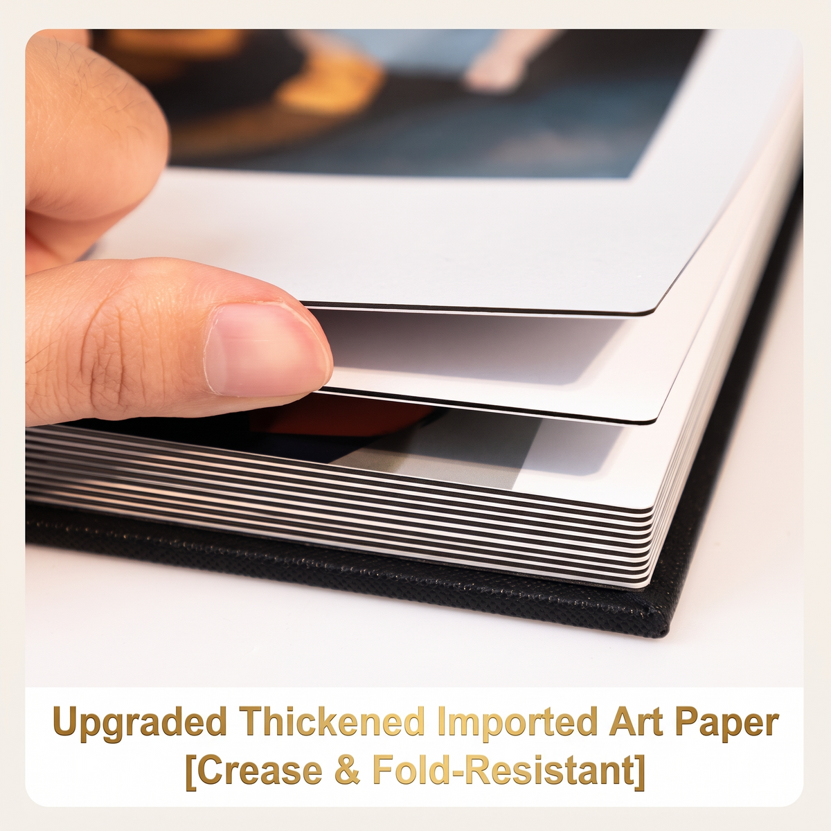 Wedding photo album thickened page corner detail