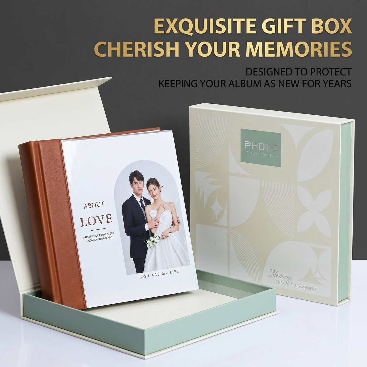 Wedding photo album keepsake gift box packaging
