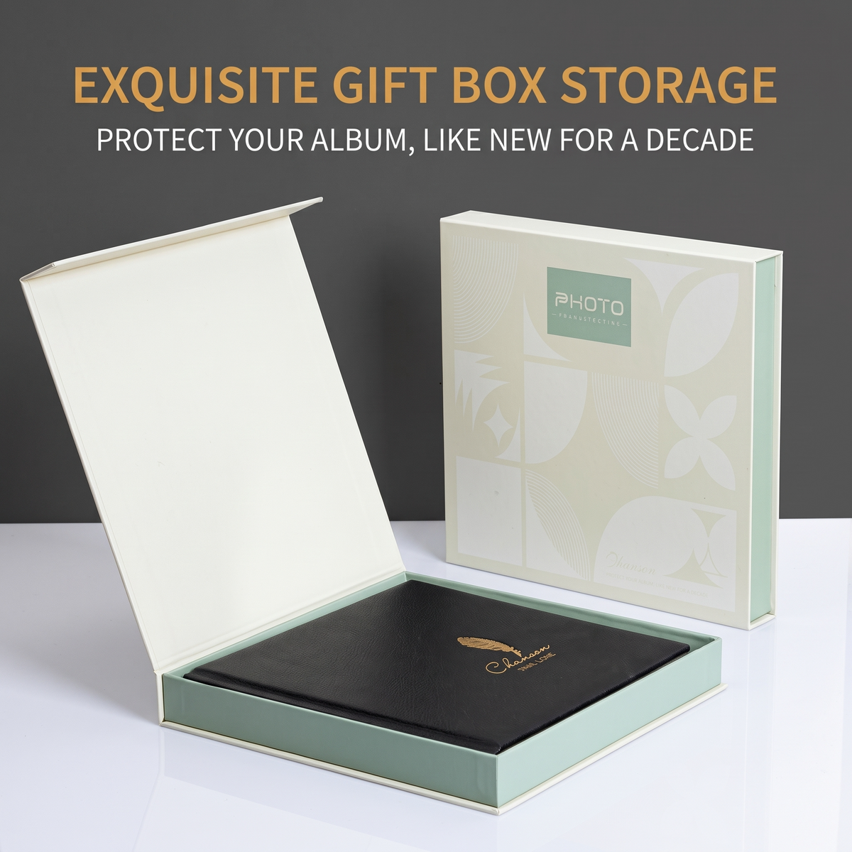 Exquisite gift box packaging for custom vegan leather wedding photo album