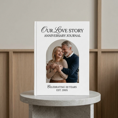 Custom wedding anniversary gift book cover celebrating 20 years