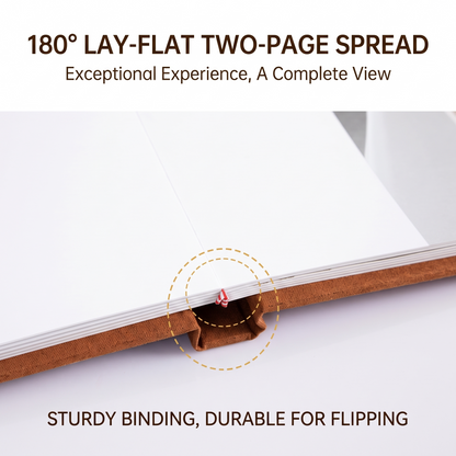 Wedding photo album 180 degree lay-flat binding