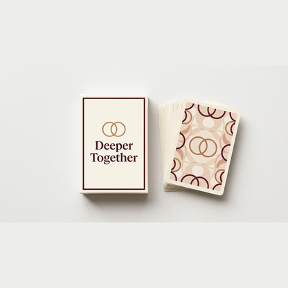 Deeper Together packaging box with cards fanned out