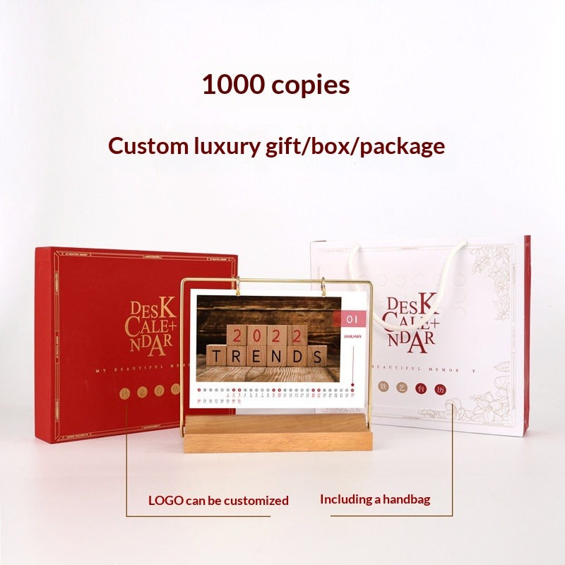 2026 desk calendar custom wrought iron wood desktop photo creative custom printing enterprise small fresh ornament calendar