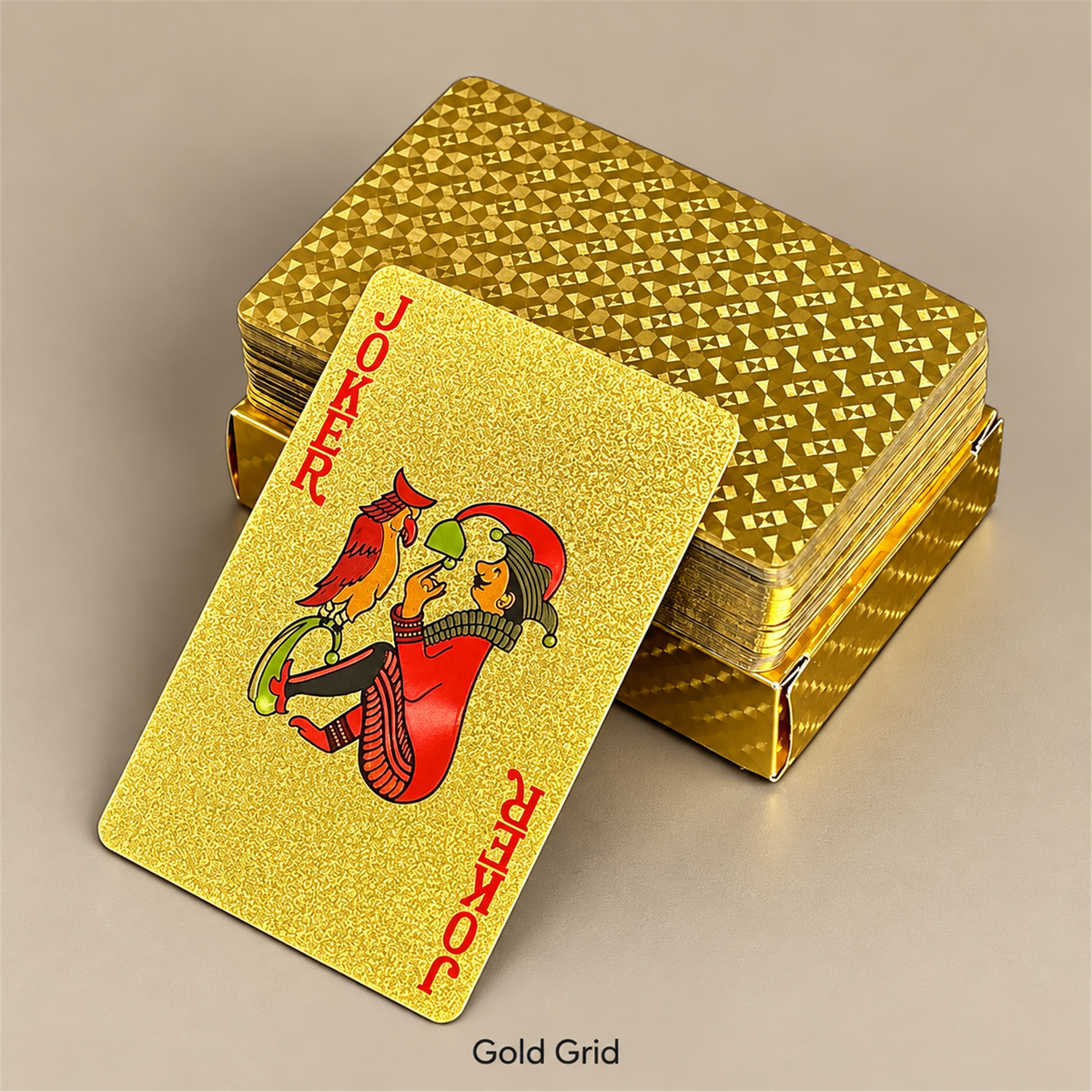 Gold Grid waterproof PVC playing cards