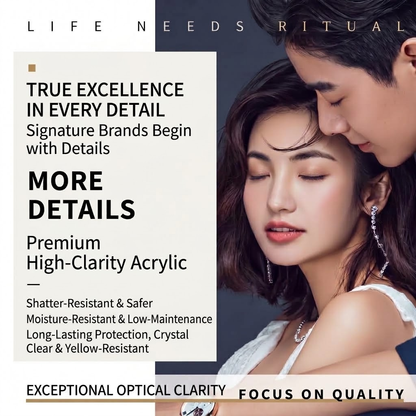 High-clarity acrylic glazing details for the heart-shaped photo wall art set