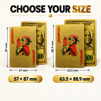 Playing card size comparison for 57 × 87 mm and 63.5 × 88.9 mm