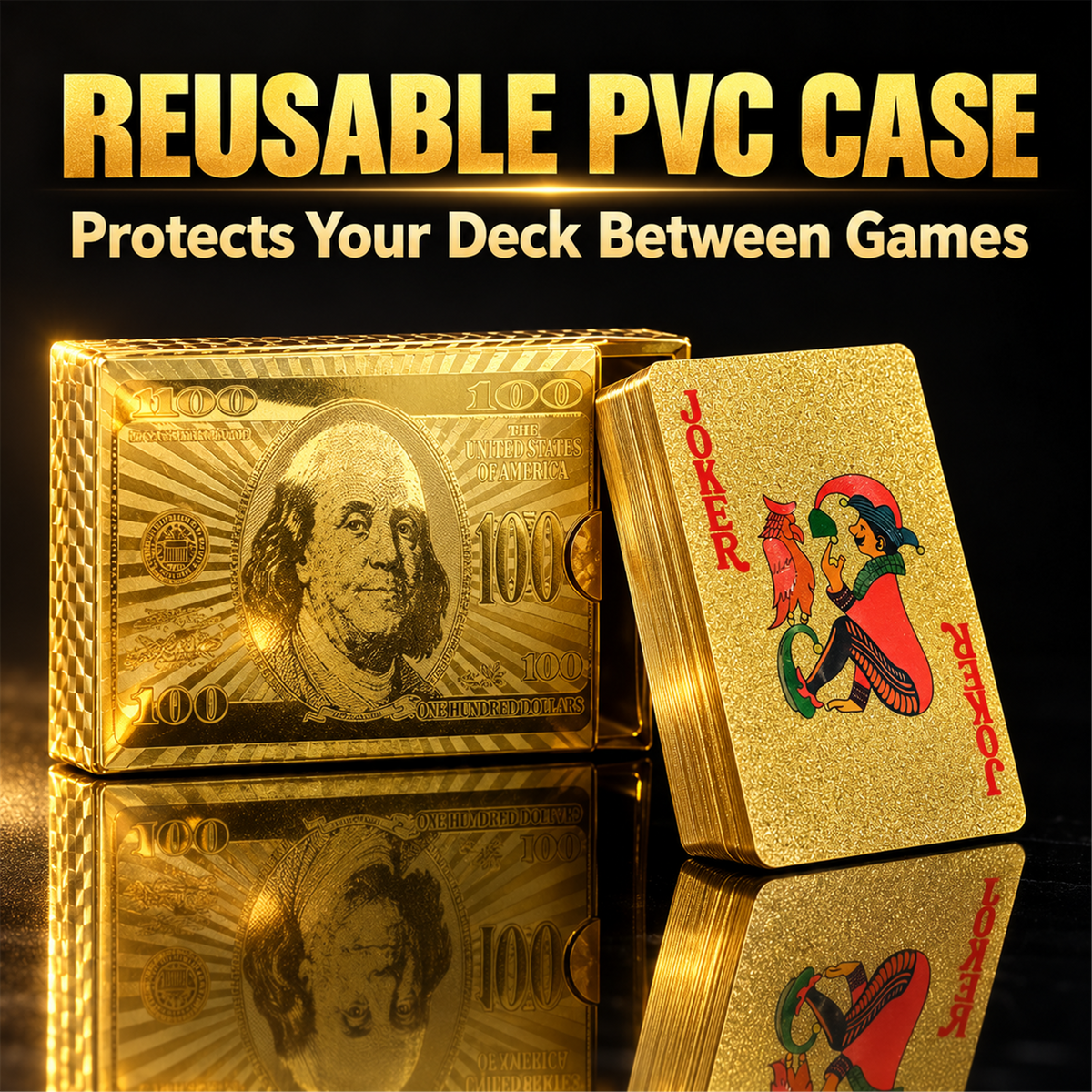 PVC playing cards with protective plastic storage case